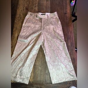 ASOS satin like printed cropped trouser pants